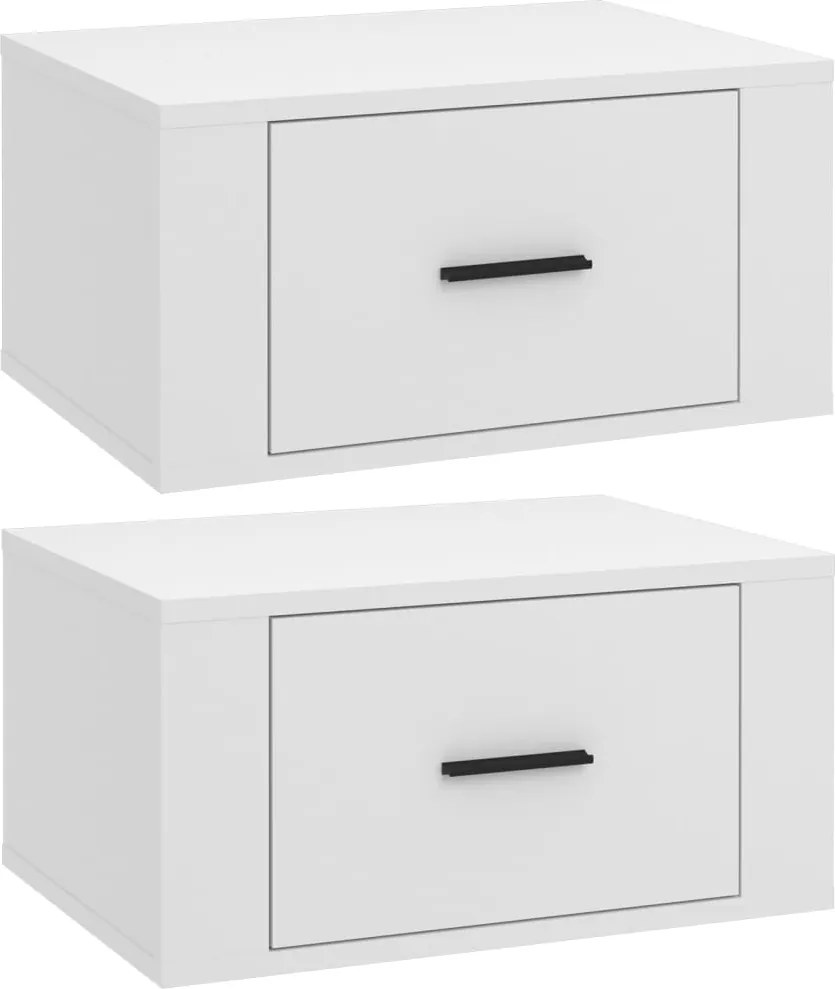 vidaXL 2 db fehér falra szerelhető éjjeliszekrény 50 x 36 x 25 cm
