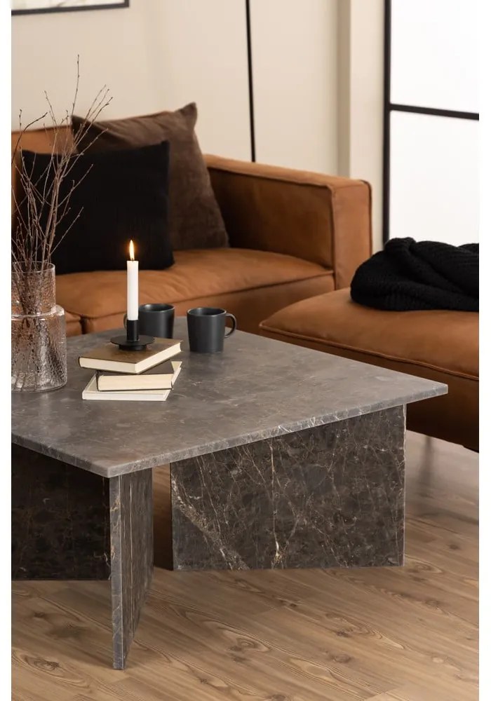 Fekete márvány dohányzóasztal 90x90 cm Vega – Actona