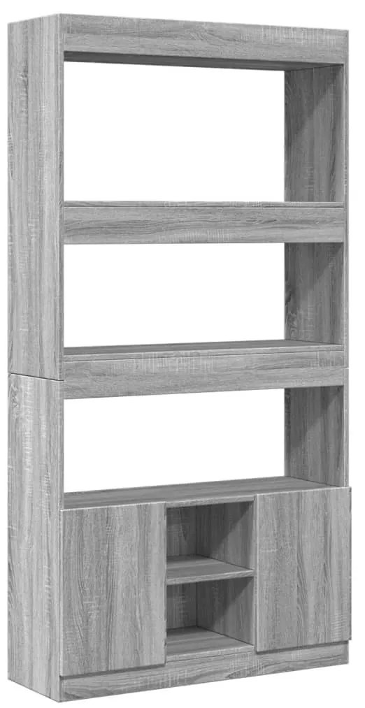 szürke sonoma szerelt fa magasszekrény 92 x 33 x 180 cm
