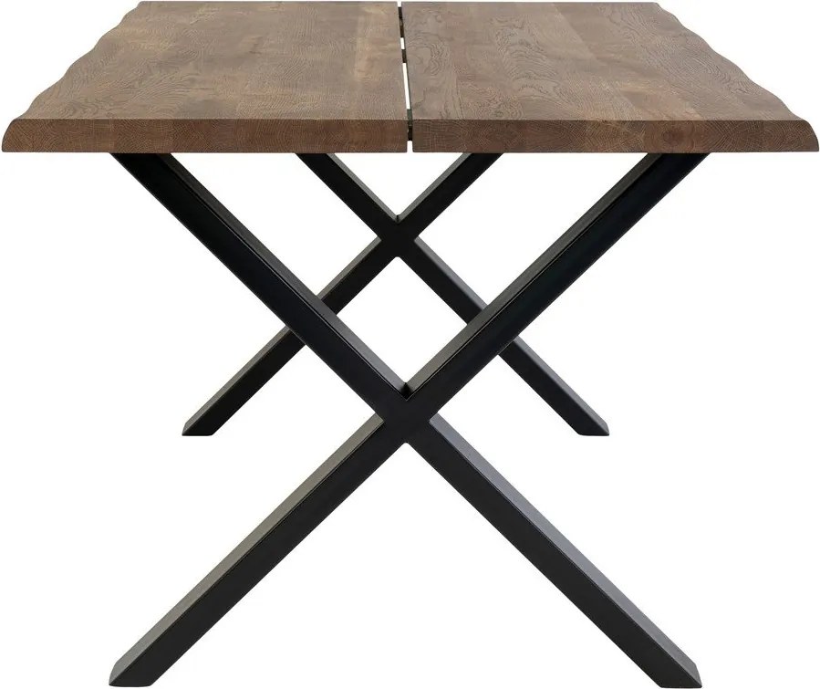 Toulon Smoked étkezőasztal tömör tölgyfa asztallappal, 140 x 95 cm - House Nordic