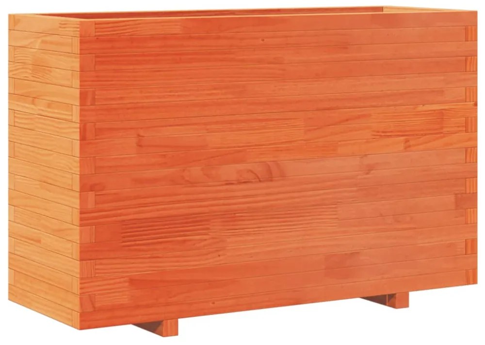 viaszbarna tömör fenyőfa kerti virágláda 110x40x72,5 cm