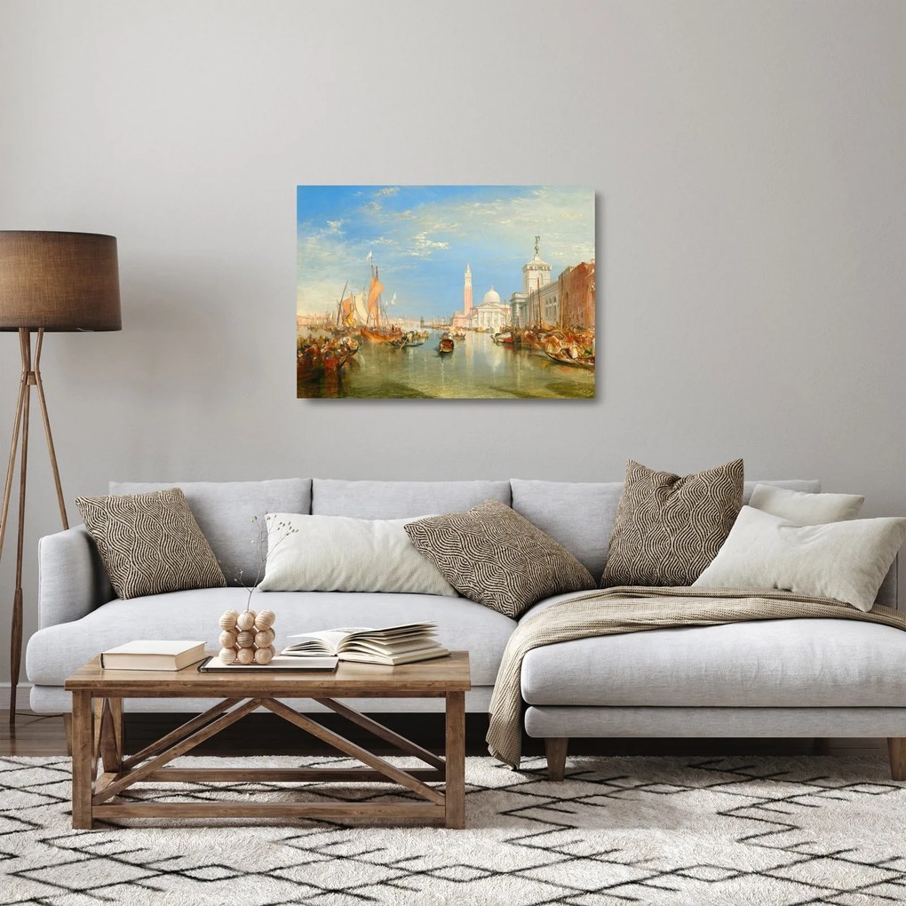 Üveg kép - Joseph Mallord William Turner, Venice the Dogana and San Giorgio Maggiore, reprodukciók (70x50 cm)
