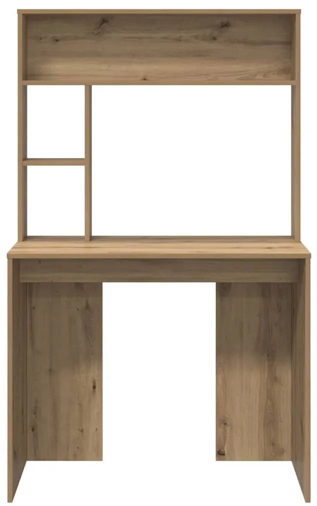 Asztal polcokkal kézműves tölgy 91 x 50 x 149 cm Faanyag
