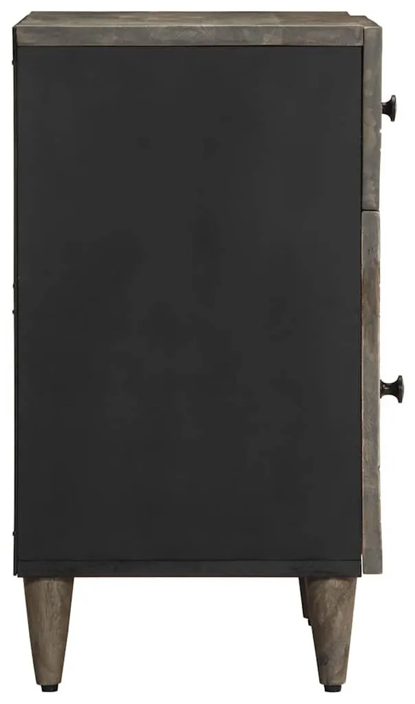 Világosszürke tömör mangófa éjjeliszekrény 50x33x60 cm