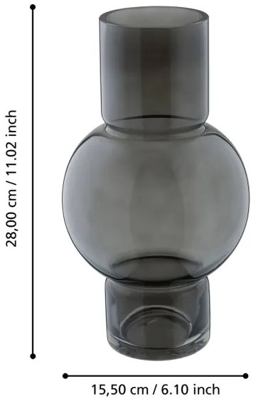 Eglo 421231 - AMPITABE üveg váza 28x15,5 cm fekete