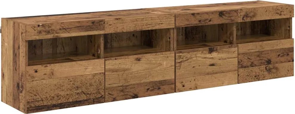 vidaXL TV Fali Szekrények 2 pcs Öreg fa 80 x 30 x 40 cm Faanyag