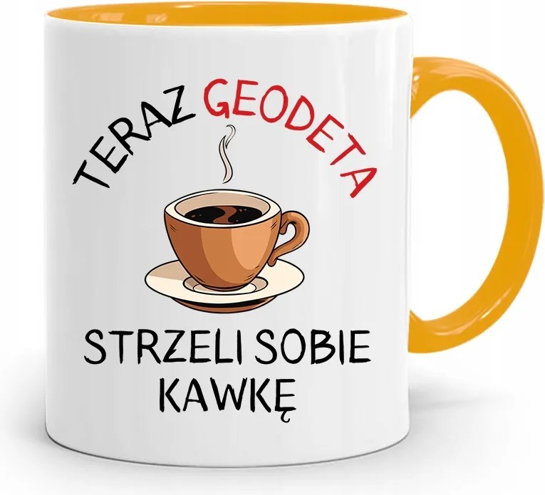 Sárga Bögre Földmérőnek, fényképes nyomott mintás Kávé