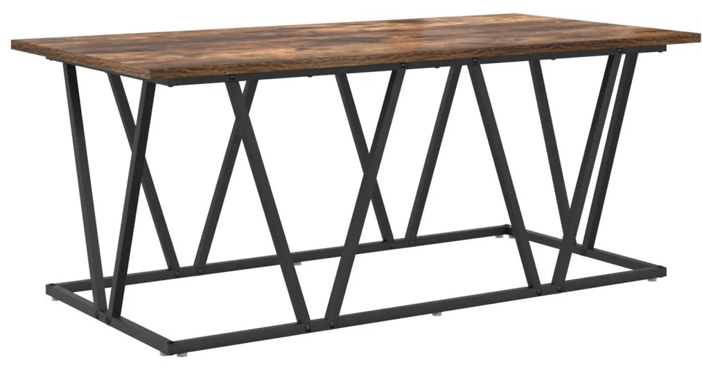 Füstölt Tölgy Dohányzóasztal 100x50x40 cm Műgyanta és Fém