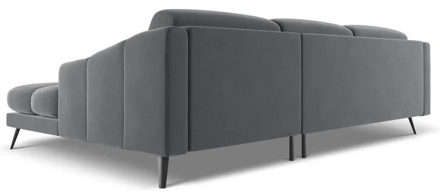 Szürke bársony sarokkanapé (jobb oldali) Nalu – Makamii