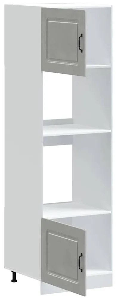 vidaXL Kalmar 2 db betonszürke szerelt fa sütőszekrények