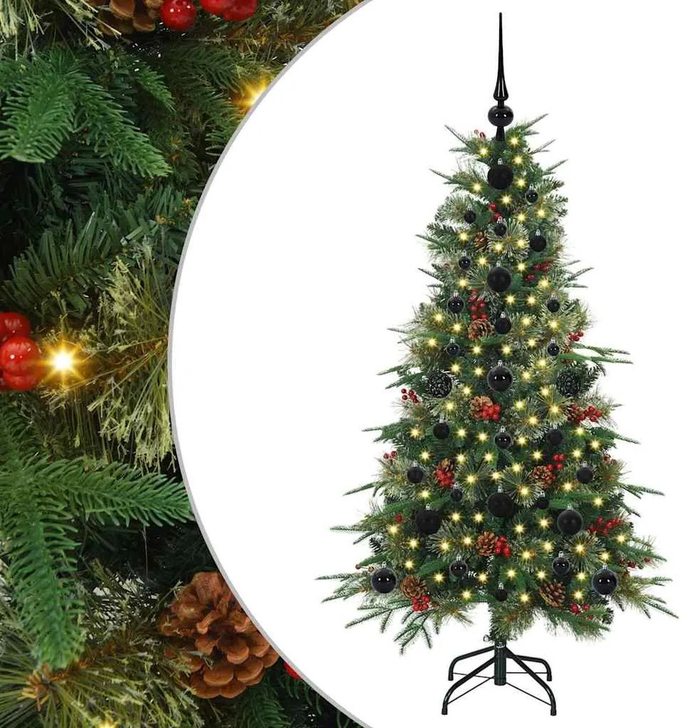 vidaXL Műanyag Hajtogatós Karácsonyfa állvánnyal Zöld 120 cm PE és PVC