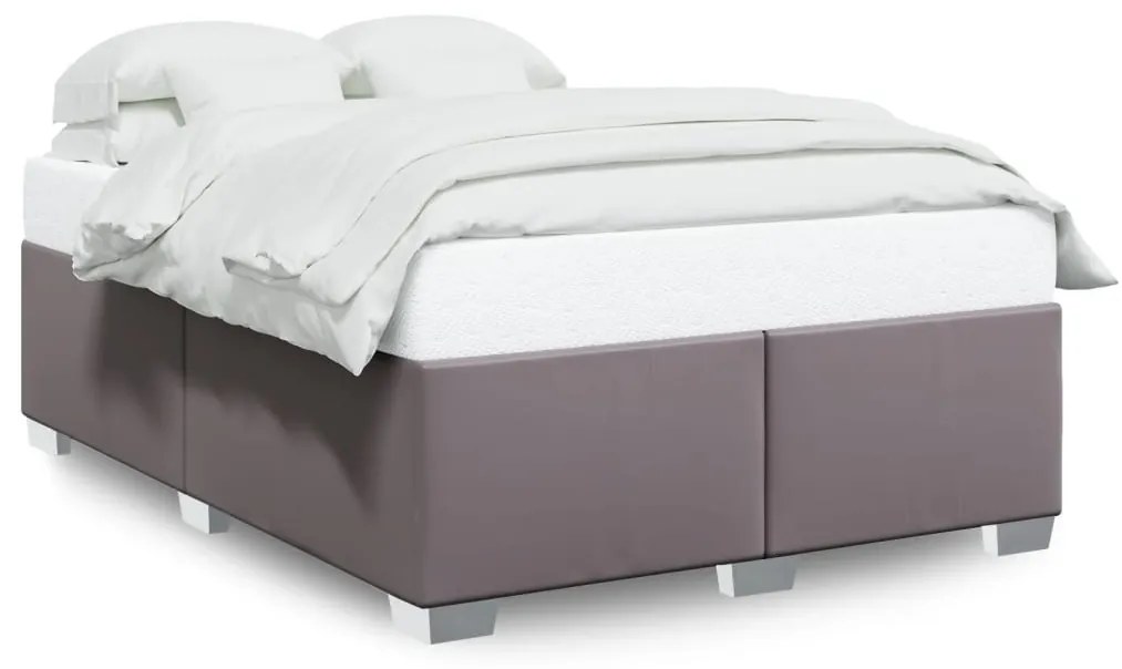 szürke műbőr ágykeret 160x200 cm