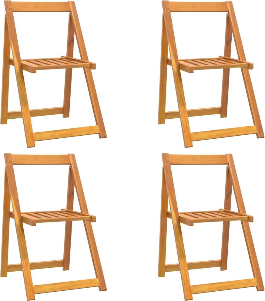 vidaXL 4 db tömör akácfa összecsukható kerti szék