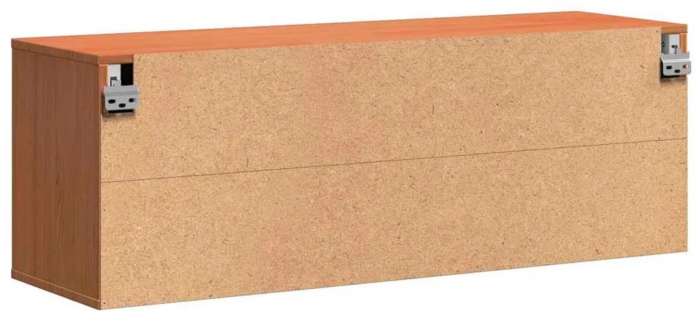 Fali Szekrény ajtóval Viaszbarna 100 x 30 x 35 cm Tömör fenyőfa