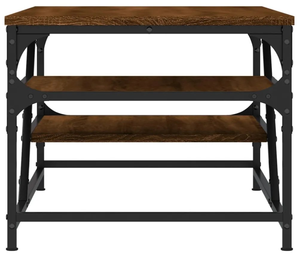 füstös tölgy színű szerelt fa dohányzóasztal 100 x 49 x 40 cm