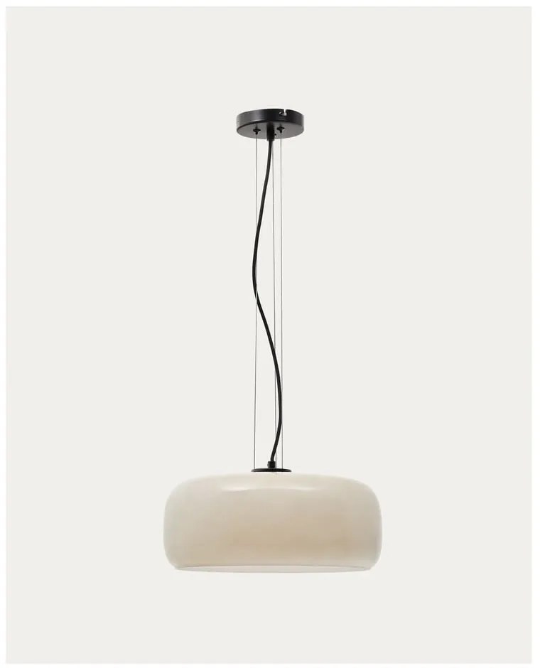 Szürkésbézs LED függőlámpa üveg búrával ø 38 cm Reig – Kave Home