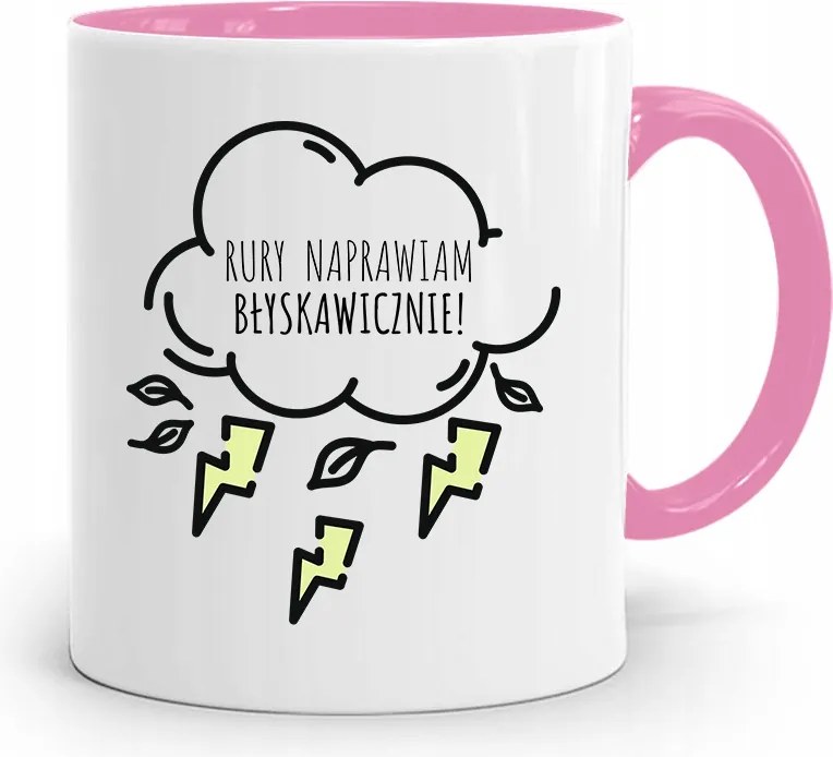 Rózsaszín Bögre Ajándék Villámgyors Vízvezeték Szerelőnek, fényképes nyomtatással