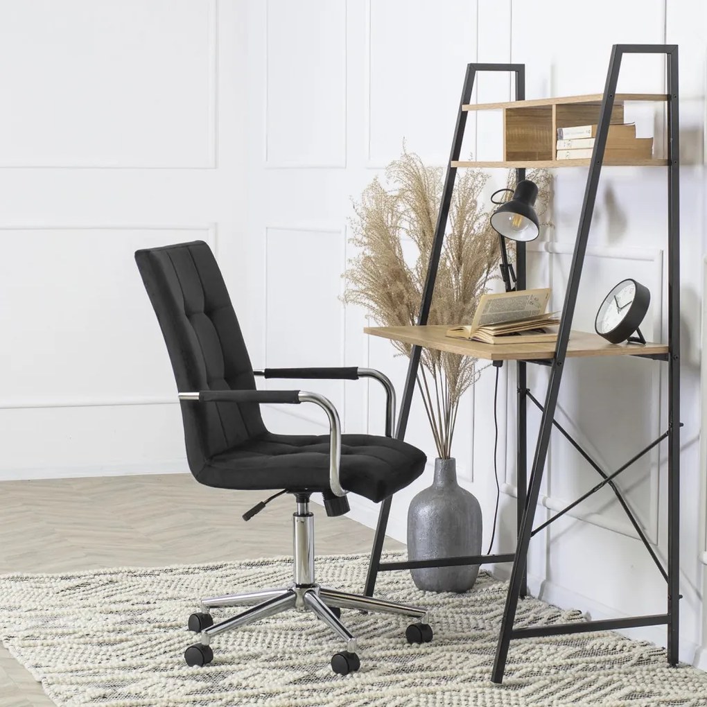 Irodai Forgószék Fekete Bársony Kárpittal. BOSTON