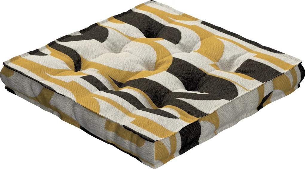 Kuba székpárna 50x50 fekete-sárga