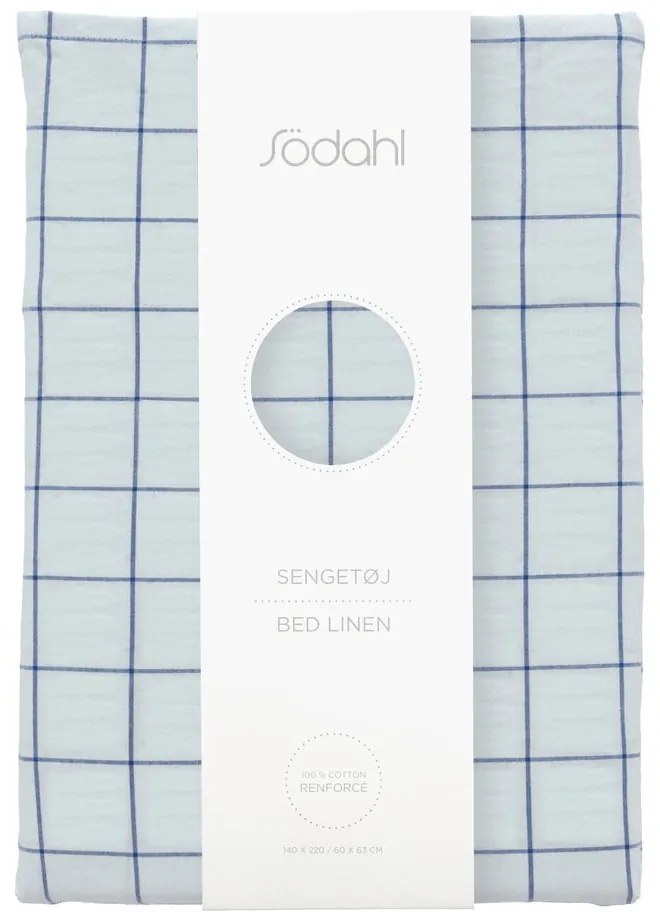 Világoskék egyszemélyes renforcé pamut ágyneműhuzat 140x200 cm Vista – Södahl