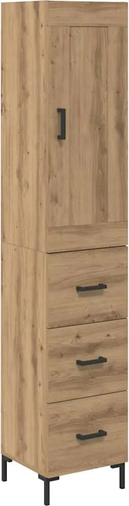 vidaXL Magasfiú fiókkal Artisan tölgy 34,5 x 34 x 180 cm Faanyag
