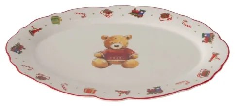 Karácsonyi macis porcelán ovális kínáló tál 31x21 cm