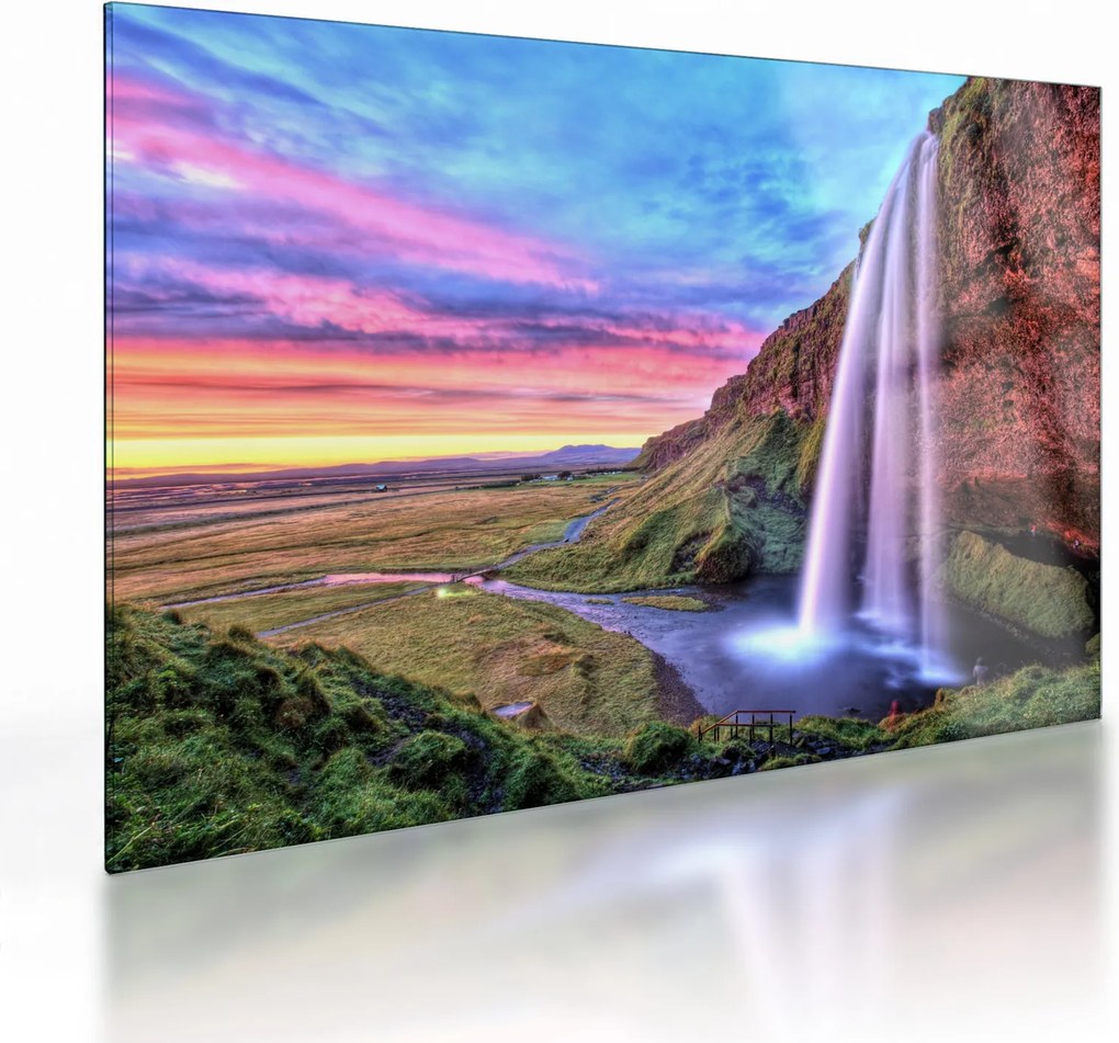 Üveg kép - Seljalandsfoss vízesés (70x50 cm)
