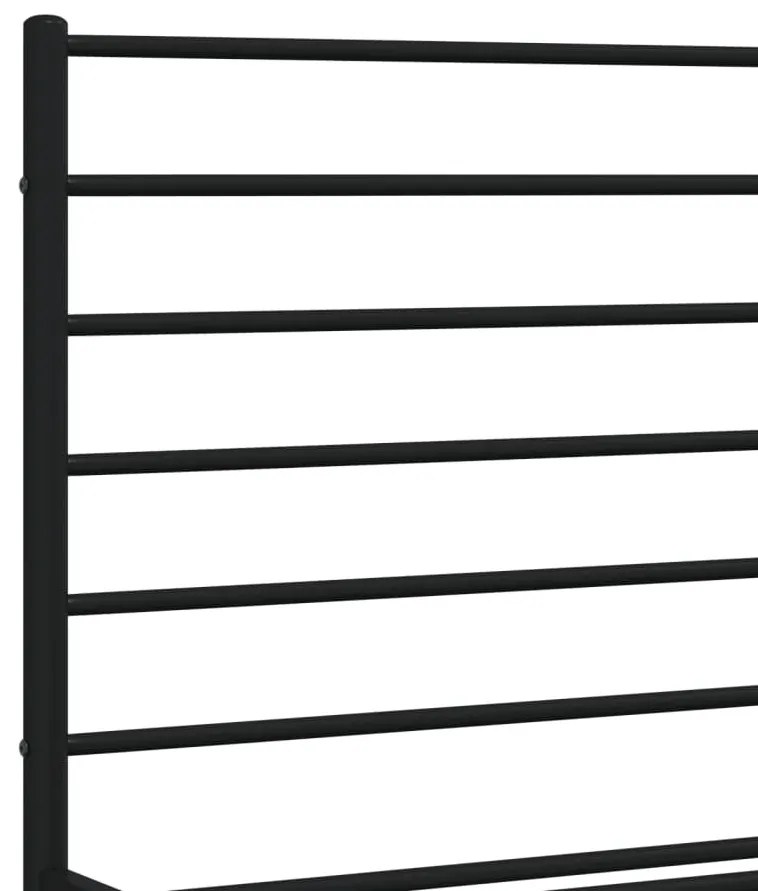 fekete fém ágykeret fej- és lábtámlával 200 x 200 cm