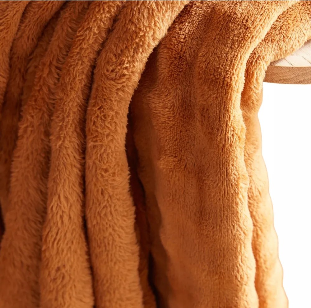 Dombornyomott Mintás Takaró Narancssárga 130 X 180 CM Beltéri