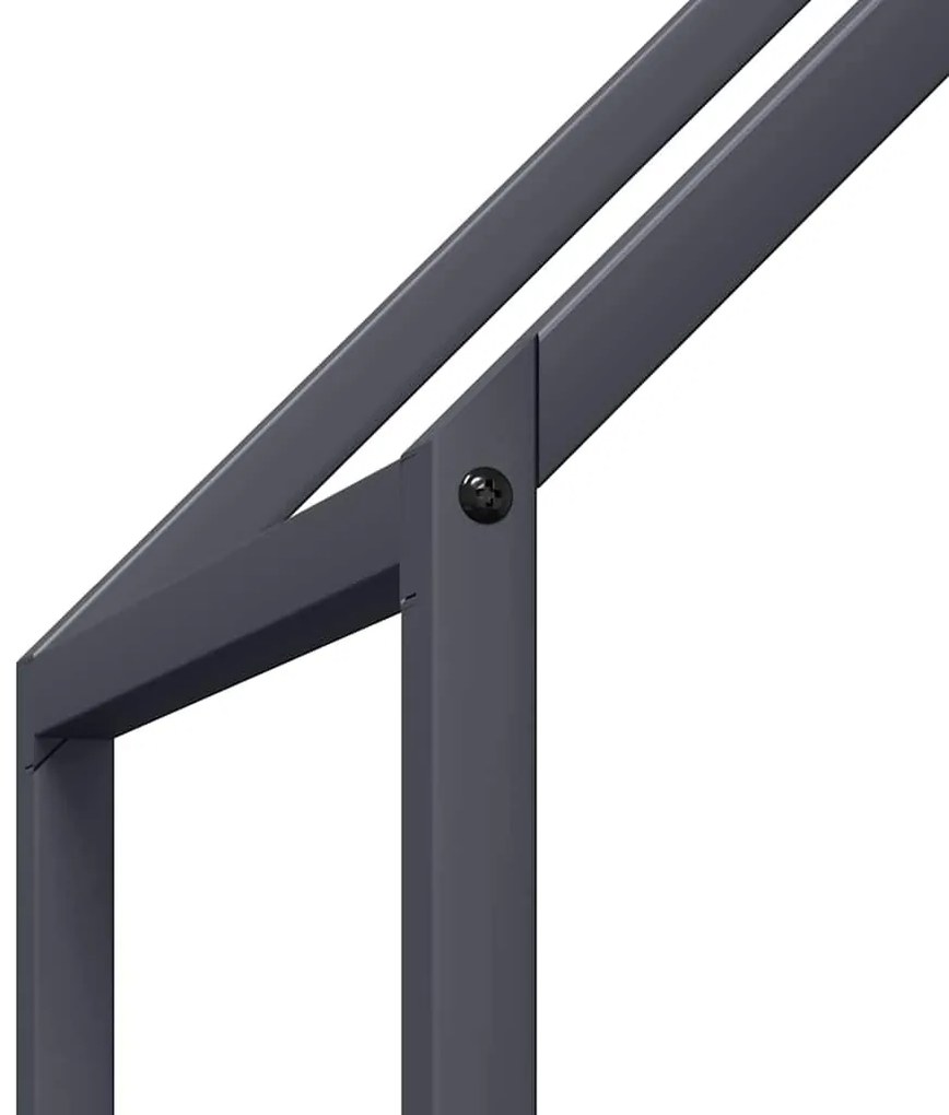 antracitszürke hidegen hengerelt acél tűzifatároló 60x25x90 cm
