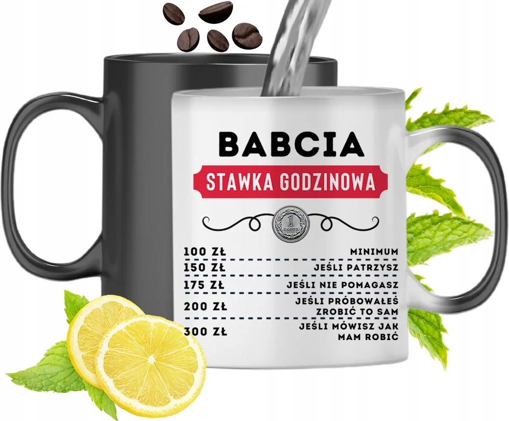 Mágikus Bögre Nagymamáknak Fekete Színváltós, fényképes nyomattal