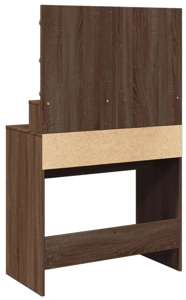barna tölgy színű fésülködőasztal LED-del 80 x 41 x 134,5 cm
