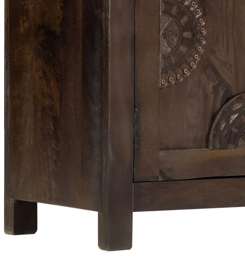 faragott tömör mangófa tálalószekrény 110 x 35 x 70 cm