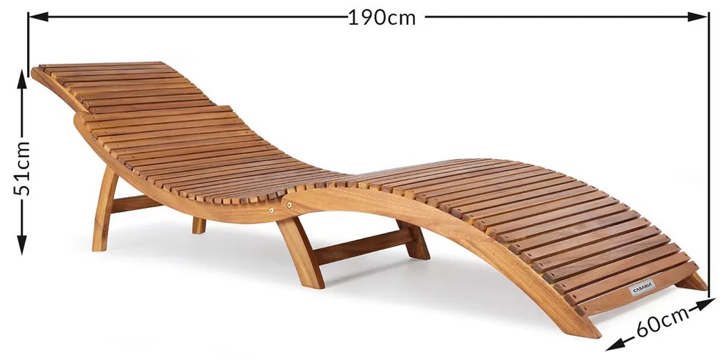 Deuba Fa lehajtható napozóágy Vlnka - akác