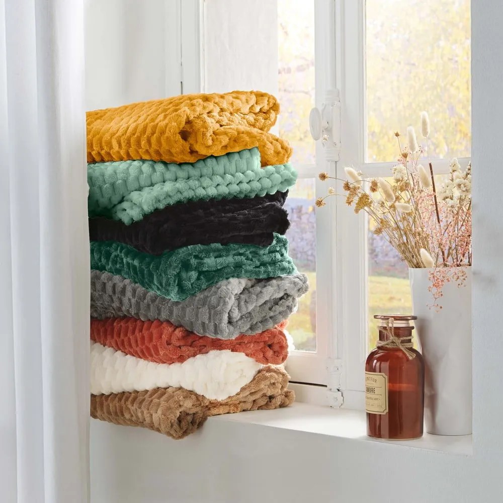 Világoszöld mikroflanel takaró 125x150 cm Mini Frosty – douceur d'intérieur