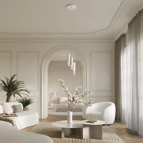 Sollux SL.1689 - Csillár zsinóron LAMI 3xGU10/10W/230V fehér