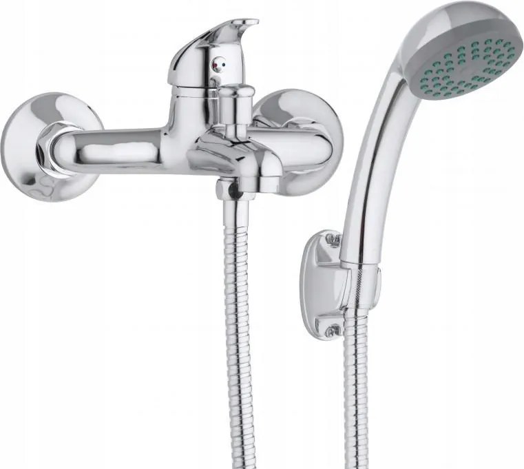 Kádtöltő csaptelep fali zuhany csaptelep zuhanytömlővel króm kád csaptelep