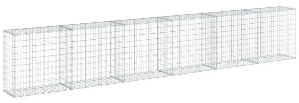 horganyzott vas gabion kosár fedéllel 600 x 50 x 100 cm