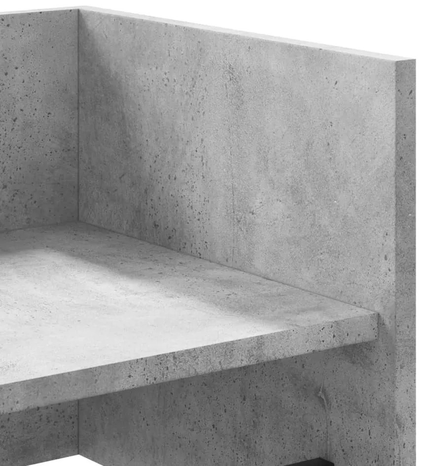 betonszürke szerelt fa fali polc 100 x 35 x 30,5 cm
