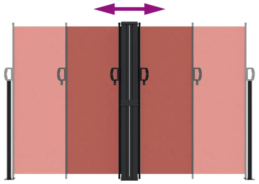 terrakotta behúzható oldalsó napellenző 160 x 600 cm