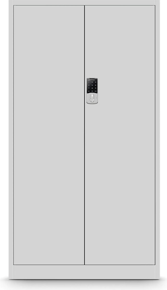 Fém irodai iratszekrény kódzárral, szürke, 900x1850x400 mm: DANIEL