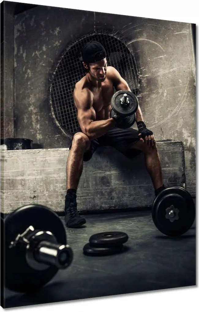 Vászonkép 60x80 Otthoni edzőterem Lockdown