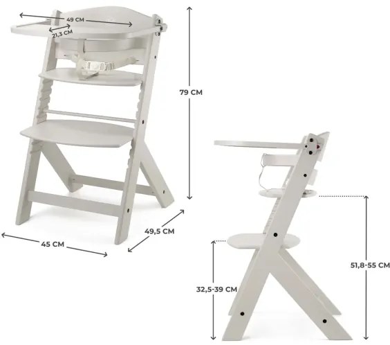 KINDERKRAFT - ENOCK gyermek etetőszék, bézs
