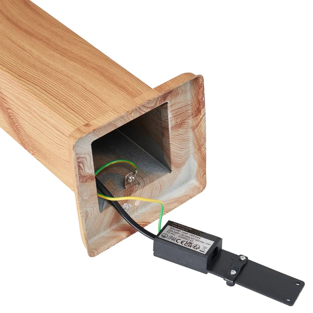 Modern kültéri állólámpa acélból, famintával, 80 cm, IP44 - Malois