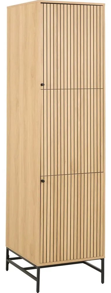 Natúr színű ruhásszekrény tölgyfa dekorral 51x200x60 cm Albany – Actona