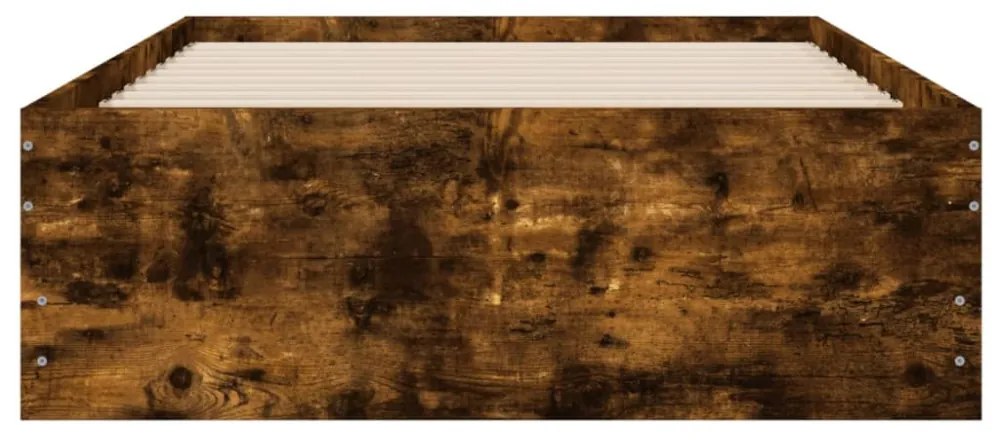 füstös tölgy színű szerelt fa ágykeret fiókokkal 90 x 200 cm