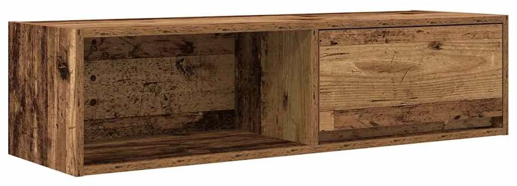 2 db antik fa szerelt fa fali TV-szekrény 100x31x25,5 cm