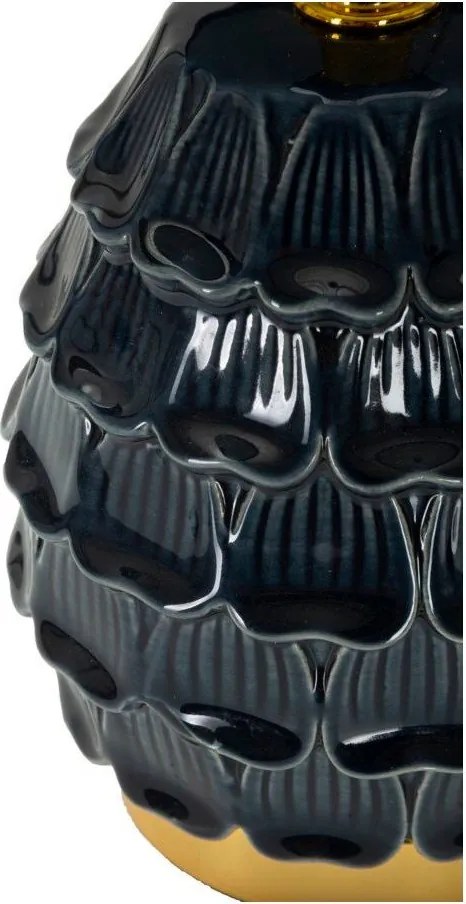 Kék kerámia asztali lámpa textil búrával (magasság 30,5 cm) Pigny – Mauro Ferretti