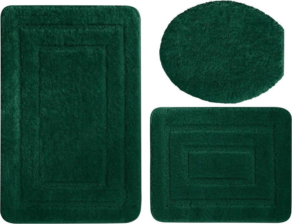 Fürdőszobaszőnyeg Alor Csúszásgátló Palack Zöld 3 részes Szett
