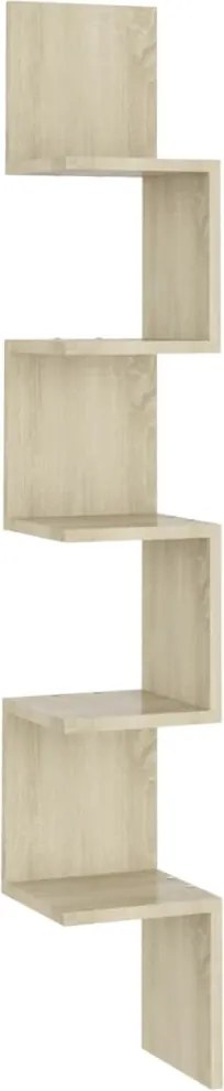 vidaXL sonoma tölgy színű szerelt fa fali sarokpolc 20 x 20 x 127,5 cm